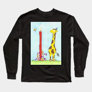 Happy Birthday Giraffe Long Sleeve T-Shirt